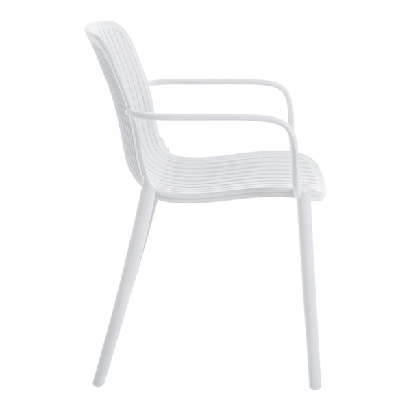 Πολυθρόνα Teragi στοιβαζόμενη pakoworld pp με UV protection λευκή 59x57x82εκ