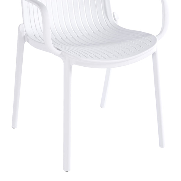 Πολυθρόνα Teragi στοιβαζόμενη pakoworld pp με UV protection λευκή 59x57x82εκ