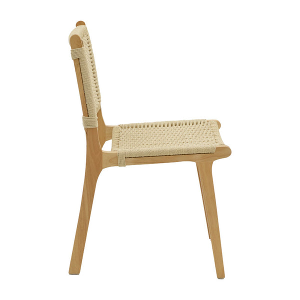 Καρέκλα Julien pakoworld rubberwood φυσικό-έδρα φυσικό σχοινί 61x54x85εκ