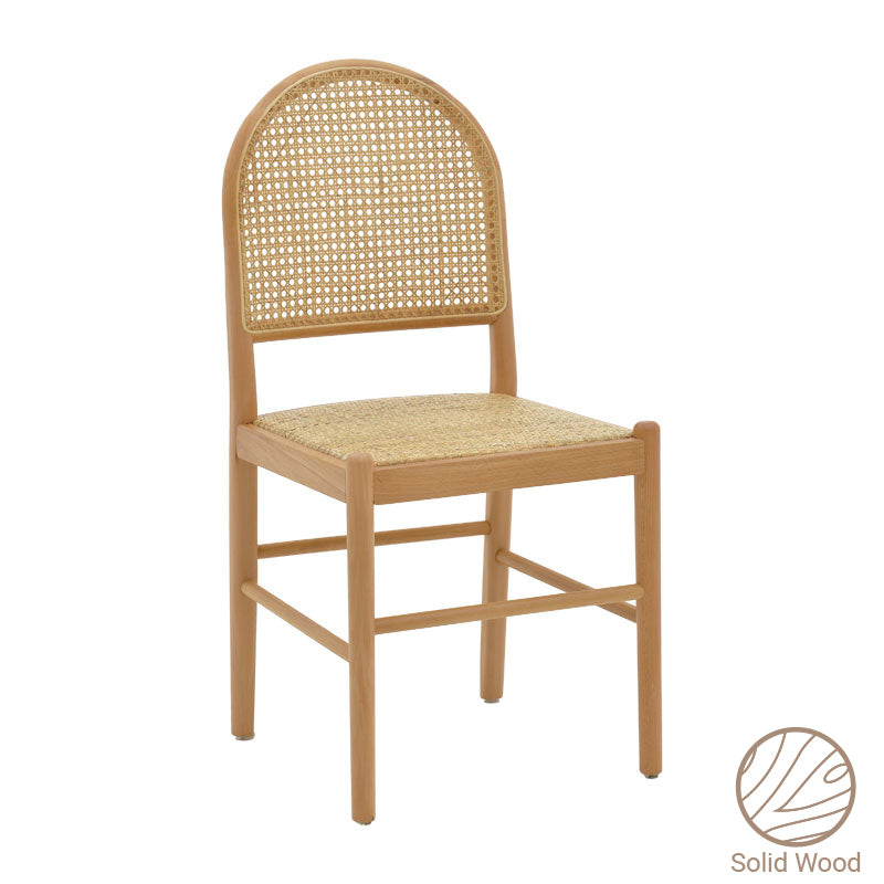 Καρέκλα Alessia pakoworld ξύλο οξιάς-rattan φυσικό 43x44x89εκ