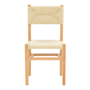 Καρέκλα Oarvine pakoworld φυσικό rubberwood-φυσικό σχοινί 46x52x88εκ