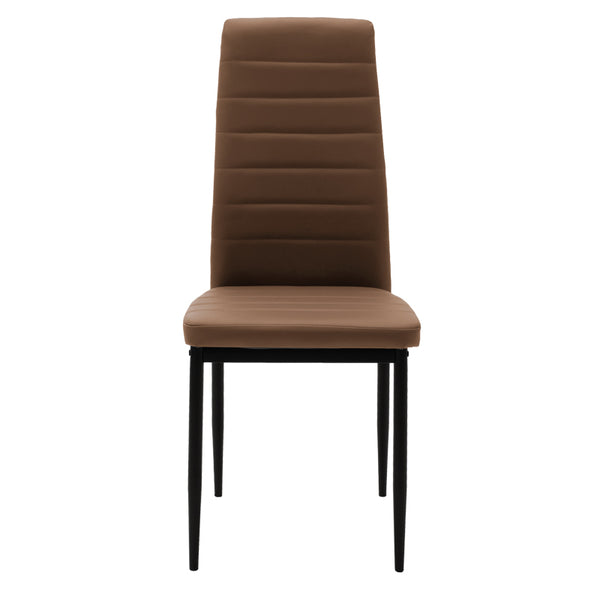 Καρέκλα Parker pakoworld PU καφέ-μαύρο πόδι 42x48x98εκ