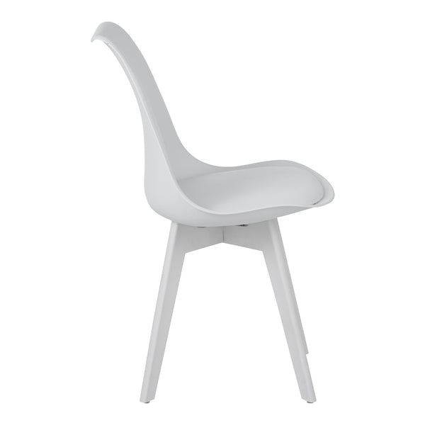 Καρέκλα Gaston I pakoworld PP-PU σε λευκή απόχρωση 48.5x53.5x81.5εκ