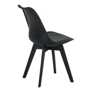 Καρέκλα Gaston I pakoworld PP-PU σε μαύρη απόχρωση 48.5x53.5x81.5εκ