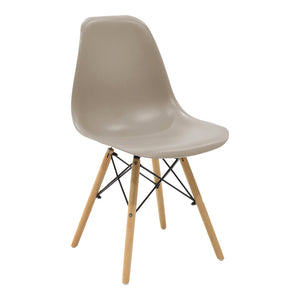 Καρέκλα Julita pakoworld PP cappuccino με φυσικό πόδι 46x52x80εκ