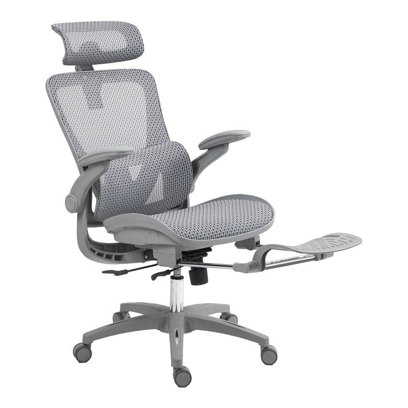 Καρέκλα γραφείου εργασίας Zenyk pakoworld mesh σε grey απόχρωση 63x70x126εκ