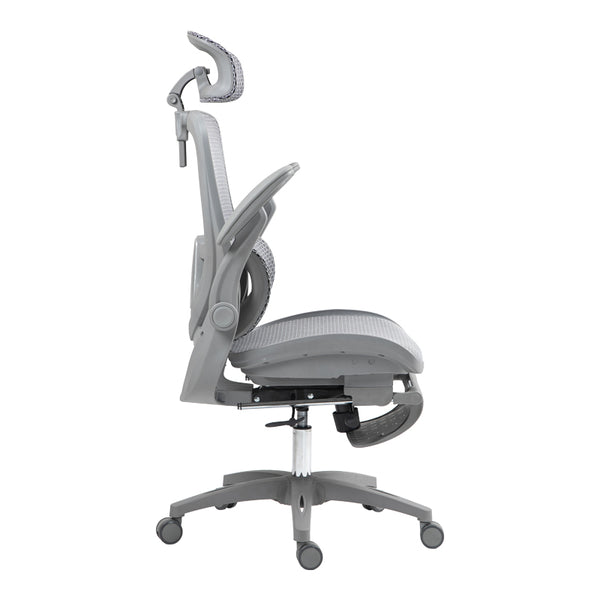 Καρέκλα γραφείου εργασίας Zenyk pakoworld mesh σε grey απόχρωση 63x70x126εκ