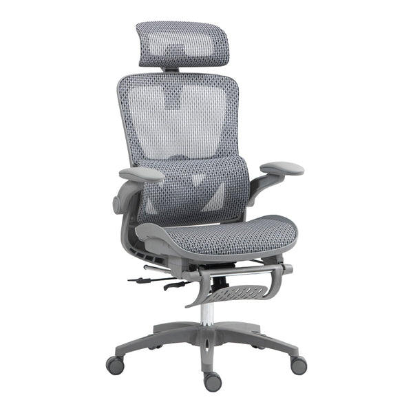 Καρέκλα γραφείου εργασίας Zenyk pakoworld mesh σε grey απόχρωση 63x70x126εκ