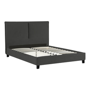 Κρεβάτι διπλό Majus pakoworld ύφασμα ανθρακί 160x200εκ