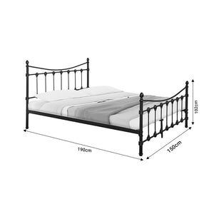 Κρεβάτι Beowulf pakoworld μαύρο μεταλλικό 150x200εκ