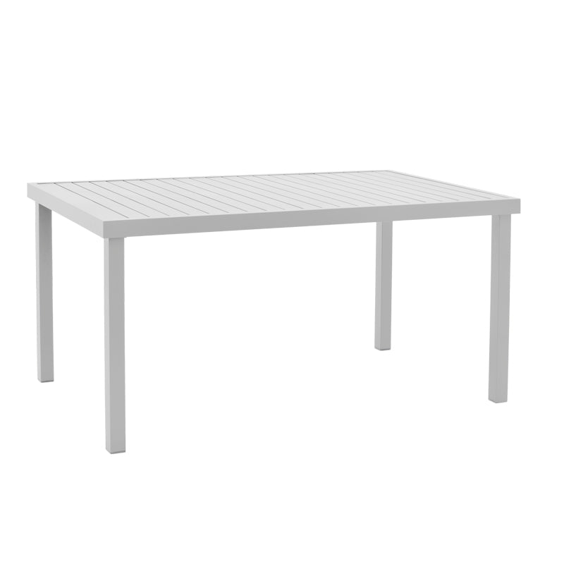 Τραπεζαρία Azelie-Kliton ΙΙ pakoworld σετ 7τεμ γκρι ύφασμα-λευκό αλουμίνιο 150x80x74εκ