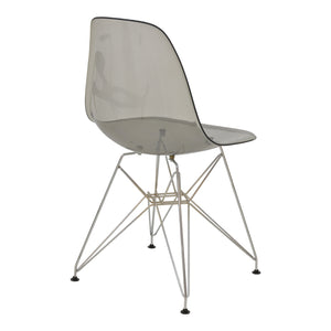 Καρέκλα Adelle pakoworld PP διάφανο γκρι-inox πόδι 46x55x81εκ