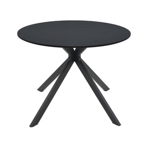 Τραπέζι Xuson pakoworld μαύρο mdf-πόδι μαύρο μέταλλο Φ80x75εκ