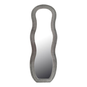 Καθρέπτης Glinde Inart βελούδο σε γκρι απόχρωση 50x3.3x150εκ