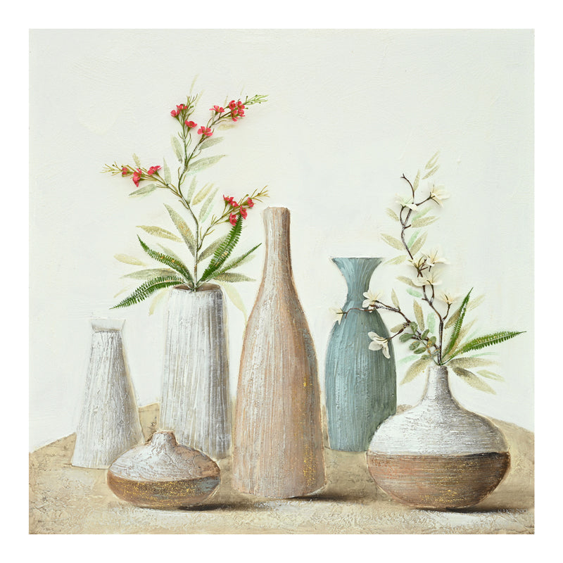 Πίνακας σε καμβά Vase 3D Inart 100x3x100εκ