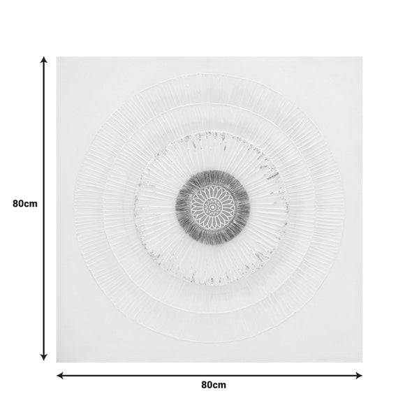Πίνακας σε καμβά Circled 3D Inart 80x3x80εκ