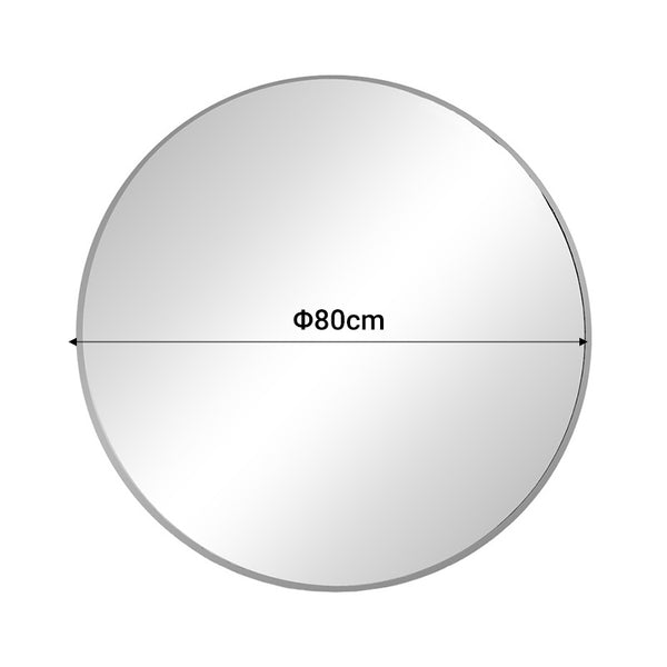 Καθρέπτης Emmett pakoworld ασημί αλουμίνιο Φ80x2.5εκ