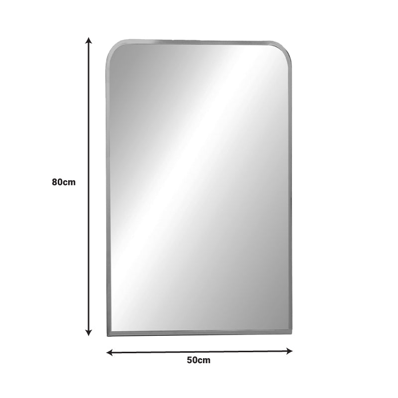 Καθρέπτης Classy pakoworld ασημί αλουμίνιο 50x2.5x80εκ