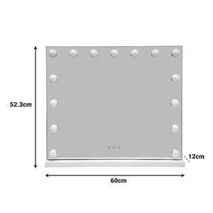 Καθρέπτης Led Hollywood pakoworld μέταλλο λευκό 60x12x52.3εκ