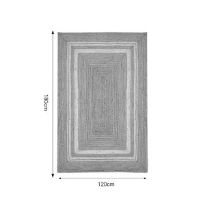Χαλί Mazir Inart μπεζ-εκρού γιούτα 120x180x1εκ