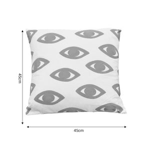 Μαξιλάρι Eyes Inart φυσικό-λευκό ύφασμα 45x45x2.5εκ
