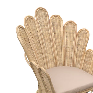 Πολυθρόνα Fragia Inart με μπεζ μαξιλάρι-φυσικό rattan 85x96x120εκ