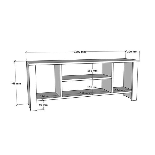 Έπιπλο τηλεόρασης Seref pakoworld σε oak απόχρωση 120x30x47εκ