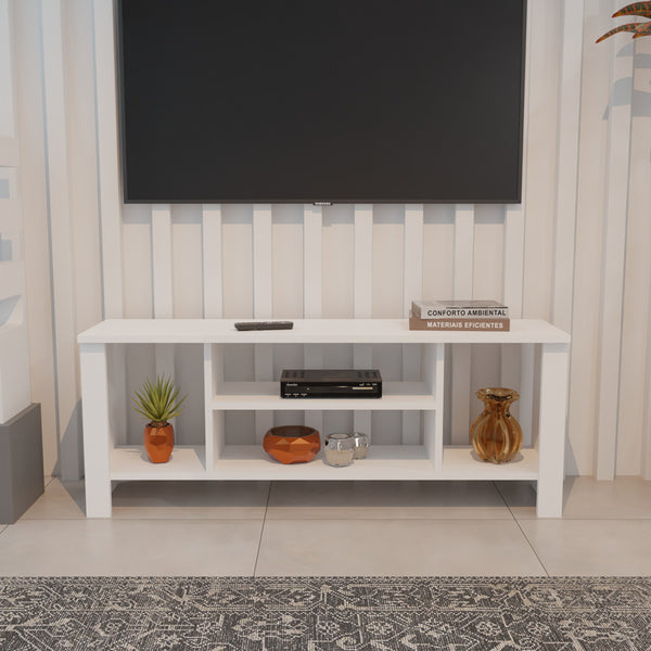Έπιπλο τηλεόρασης Seref pakoworld σε λευκή απόχρωση 120x30x47εκ