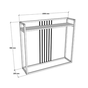 Κονσόλα Convida pakoworld oak με μαύρο μεταλλικό σκελετό 100x25x90εκ