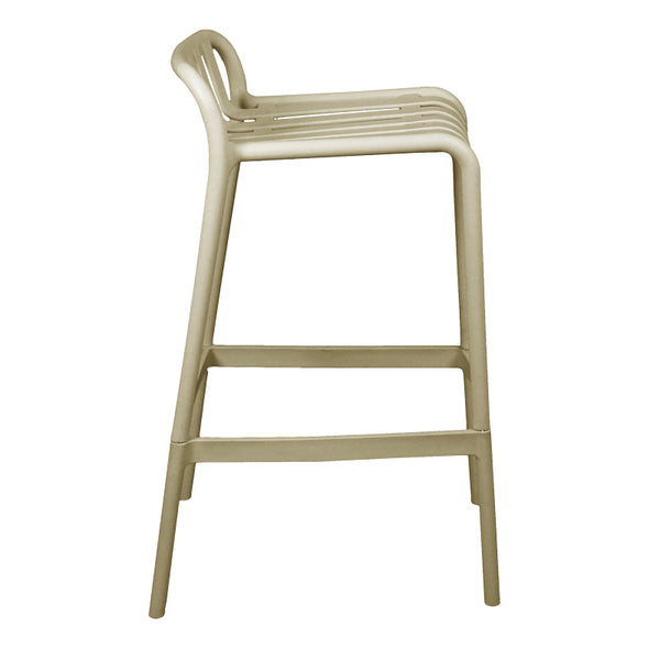 Σκαμπό μπαρ Zoi pakoworld pp σε απόχρωση cappucino 36x56x87εκ