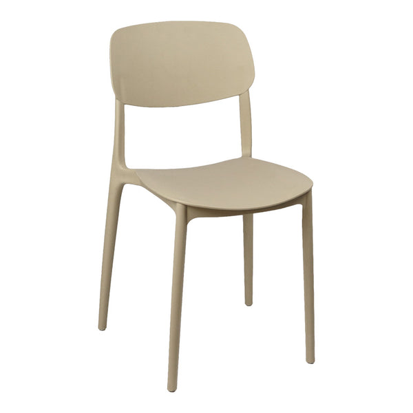 Καρέκλα Berdian pakoworld στοιβαζόμενη pp σε cappuccino απόχρωση 38x49x79εκ