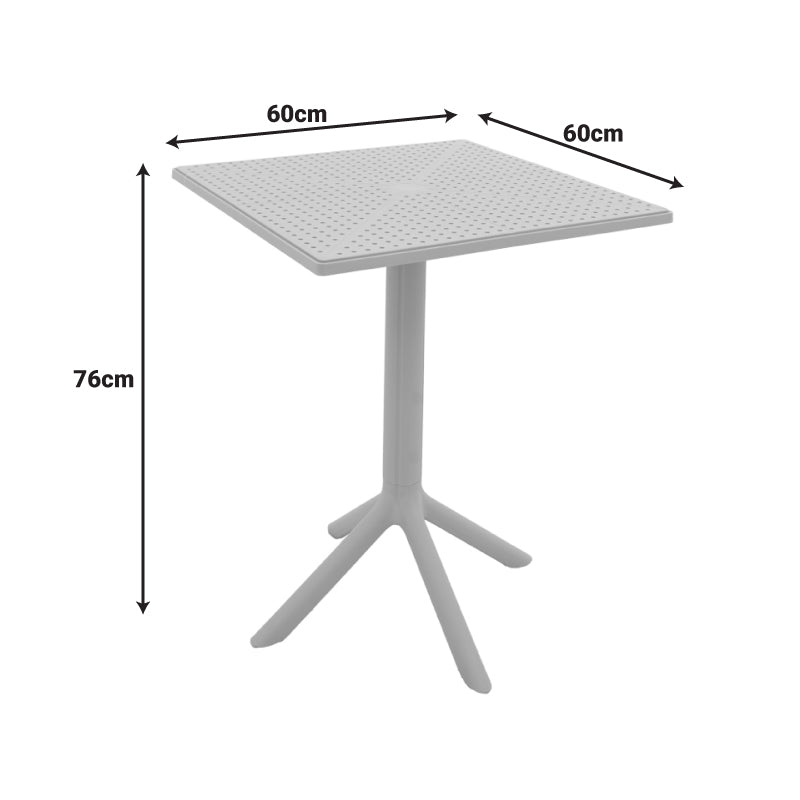 Τραπέζι Groovy pakoworld pp διατρητο λευκό 60x60x76εκ