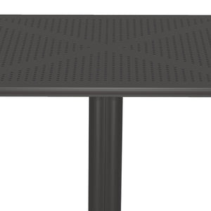Τραπέζι Groovy pakoworld pp διατρητο ανθρακί 60x60x76εκ