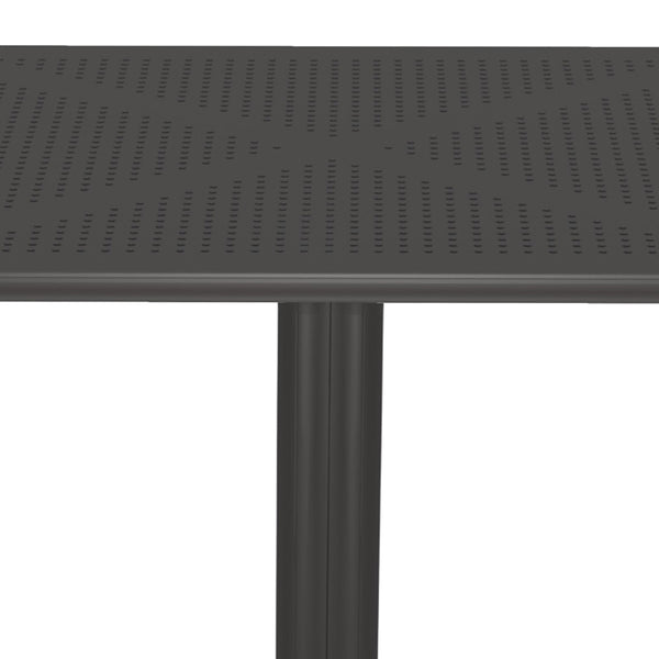 Τραπέζι Groovy pakoworld pp διατρητο ανθρακί 60x60x76εκ