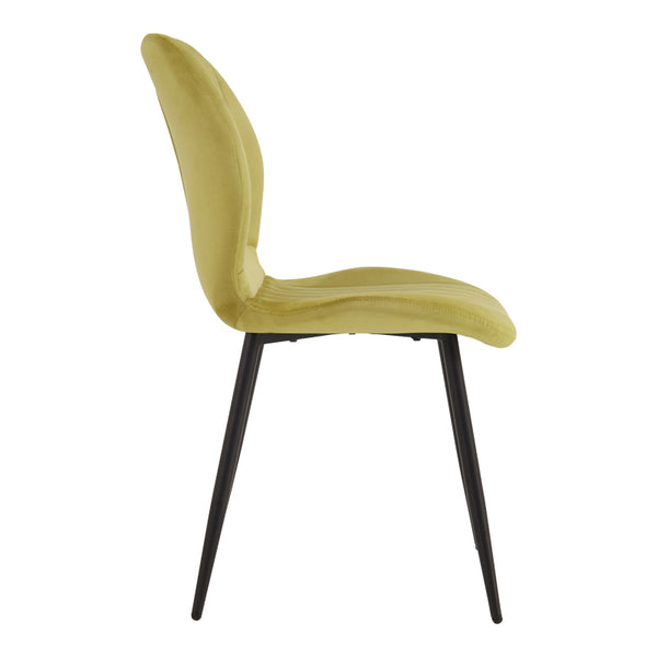 Καρέκλα Jelour pakoworld κίτρινο βελούδο με μαύρο μεταλλικό πόδι 55x54