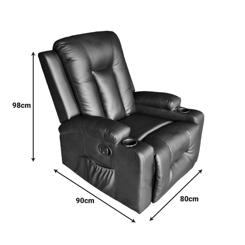 Πολυθρόνα relax Gessel pakoworld PU σε κρεμ απόχρωση 80x90x98εκ