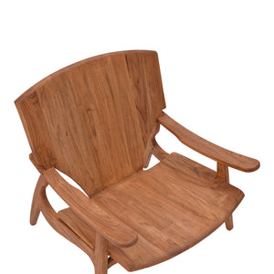 Πολυθρόνα Brazin pakoworld φυσικό teak ξύλο 67x76x78.5εκ