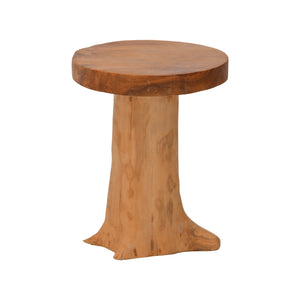 Σκαμπό Feranto pakoworld teak ξύλο σε φυσική απόχρωση Φ35x45εκ