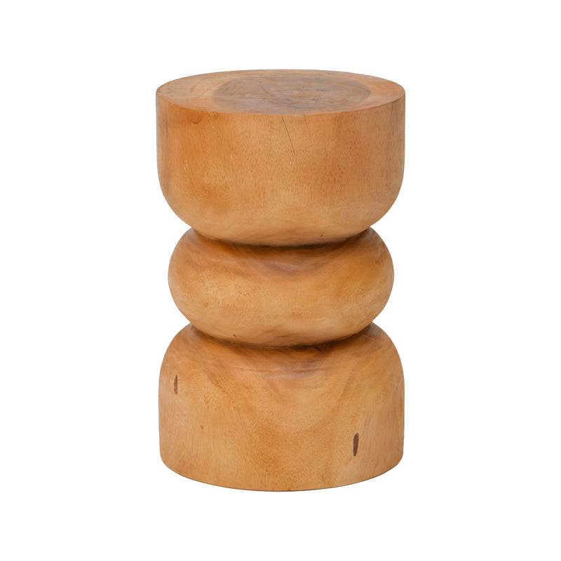 Σκαμπό Estelle pakoworld suar ξύλο σε φυσική απόχρωση Φ30x45εκ