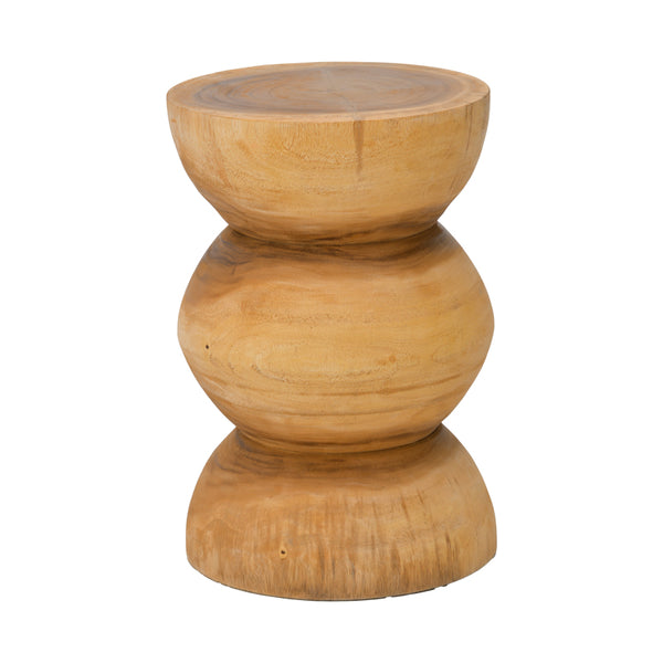 Σκαμπό Pilar pakoworld suar ξύλο σε φυσική απόχρωση Φ30x45εκ