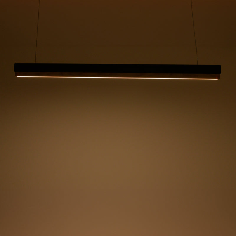 Φωτιστικό οροφής Rafmole pakoworld led μαύρο μέταλλο-ξύλο 120x7.5εκ