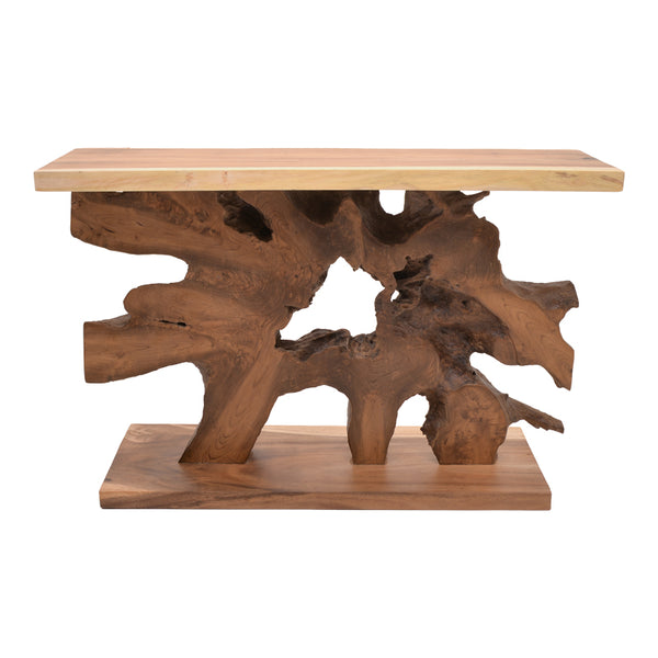 Κονσόλα Nasiol Inart teak ξύλο σε φυσική απόχρωση 120x40x75εκ