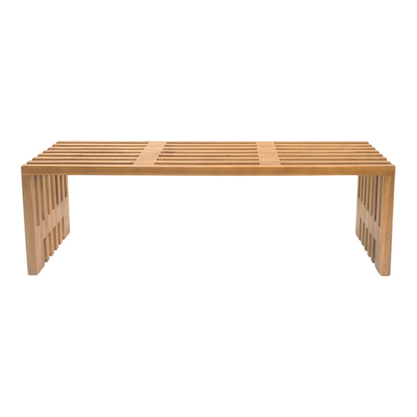 Παγκάκι Zen pakoworld teak ξύλο σε φυσική απόχρωση 140x35x48εκ