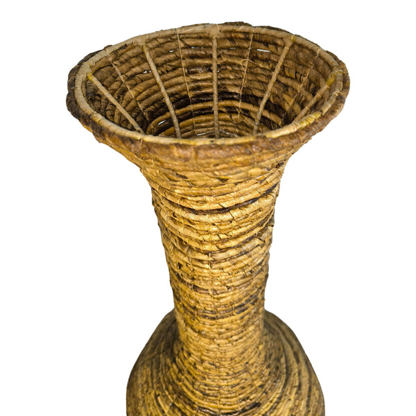 Διακοσμητικό βάζο Strail Inart banana rope σε φυσική απόχρωση Φ40x100εκ