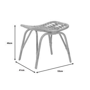 Σκαμπό Vrebor pakoworld rattan σε φυσική απόχρωση 53x41x46εκ