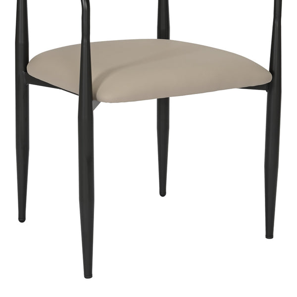 Πολυθρόνα Kalone pakoworld pu σε γκρι-μπεζ απόχρωση 56x55x78εκ