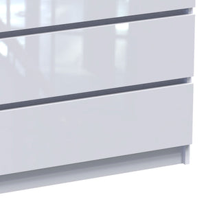 Συρταριέρα Dicama pakoworld mdf σε λευκη glossy απόχρωση 90x47x101εκ