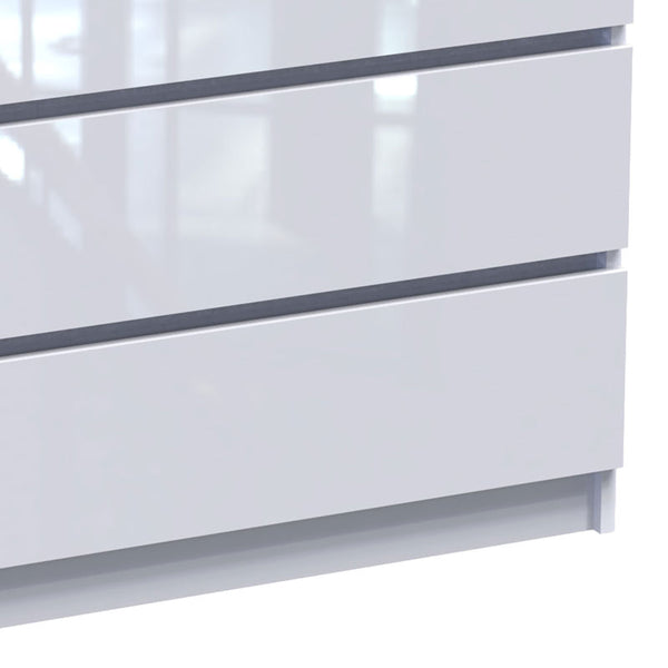 Συρταριέρα Dicama pakoworld mdf σε λευκη glossy απόχρωση 90x47x101εκ