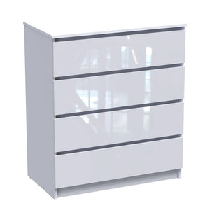 Συρταριέρα Dicama pakoworld mdf σε λευκη glossy απόχρωση 90x47x101εκ