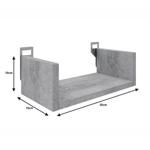 Ραφιέρα τοίχου Derva pakoworld σε cement γκρι απόχρωση 30x15x10cm
